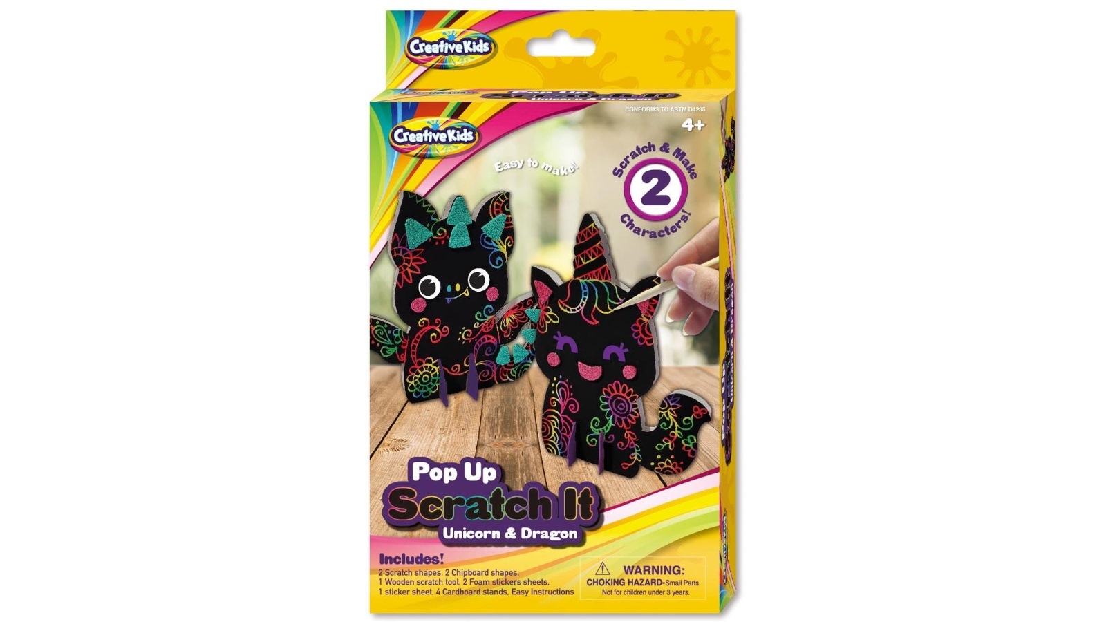 Pop Up Scratch It Unicorn and Dragon