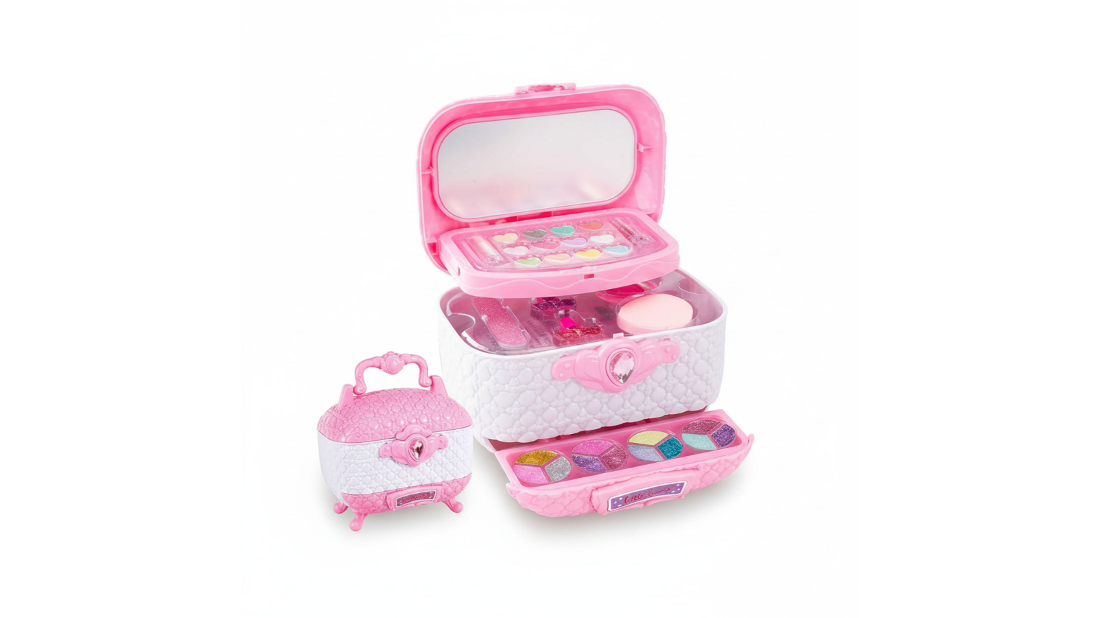 Genux Pink Princess Cosmetic Washable Makeup Kit with Mirror