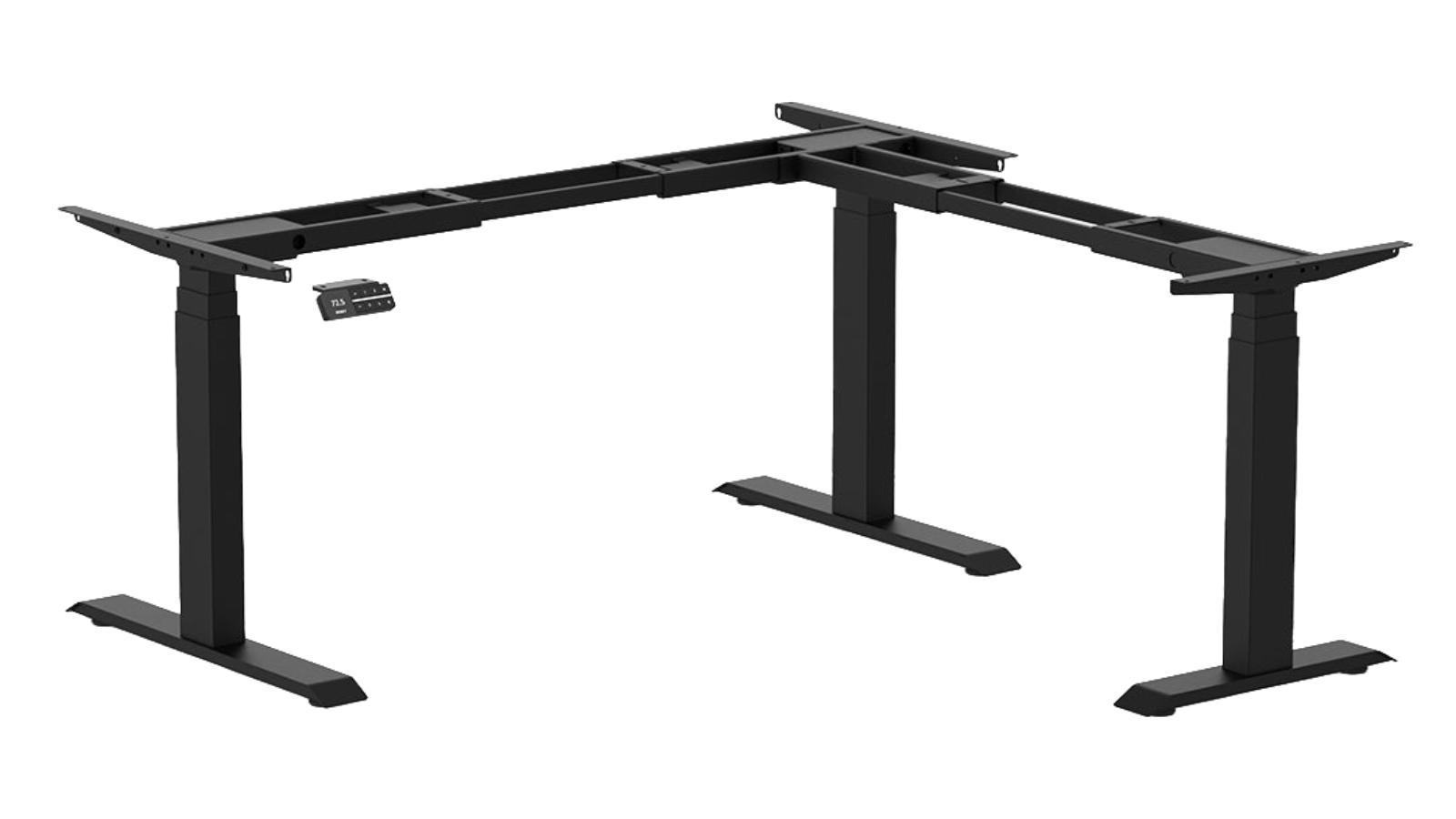 Desky Sit Stand L-Shape Desk Frame - Matte Black