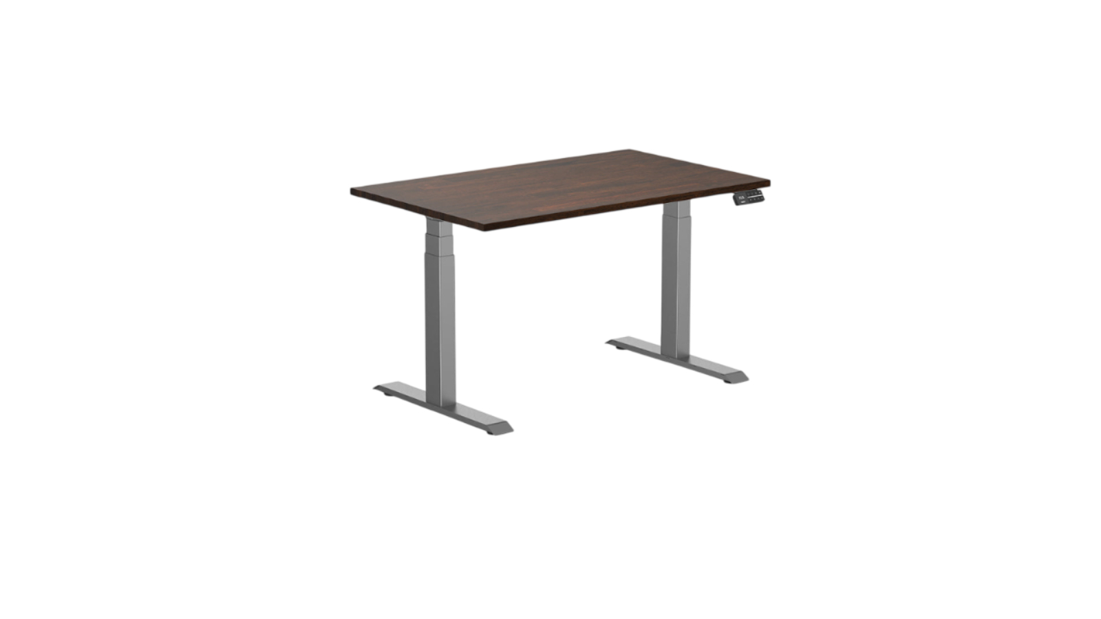 Desky 120 x 75cm Dark Walnut Dual Rubberwood Sit Stand Desk - Space Grey