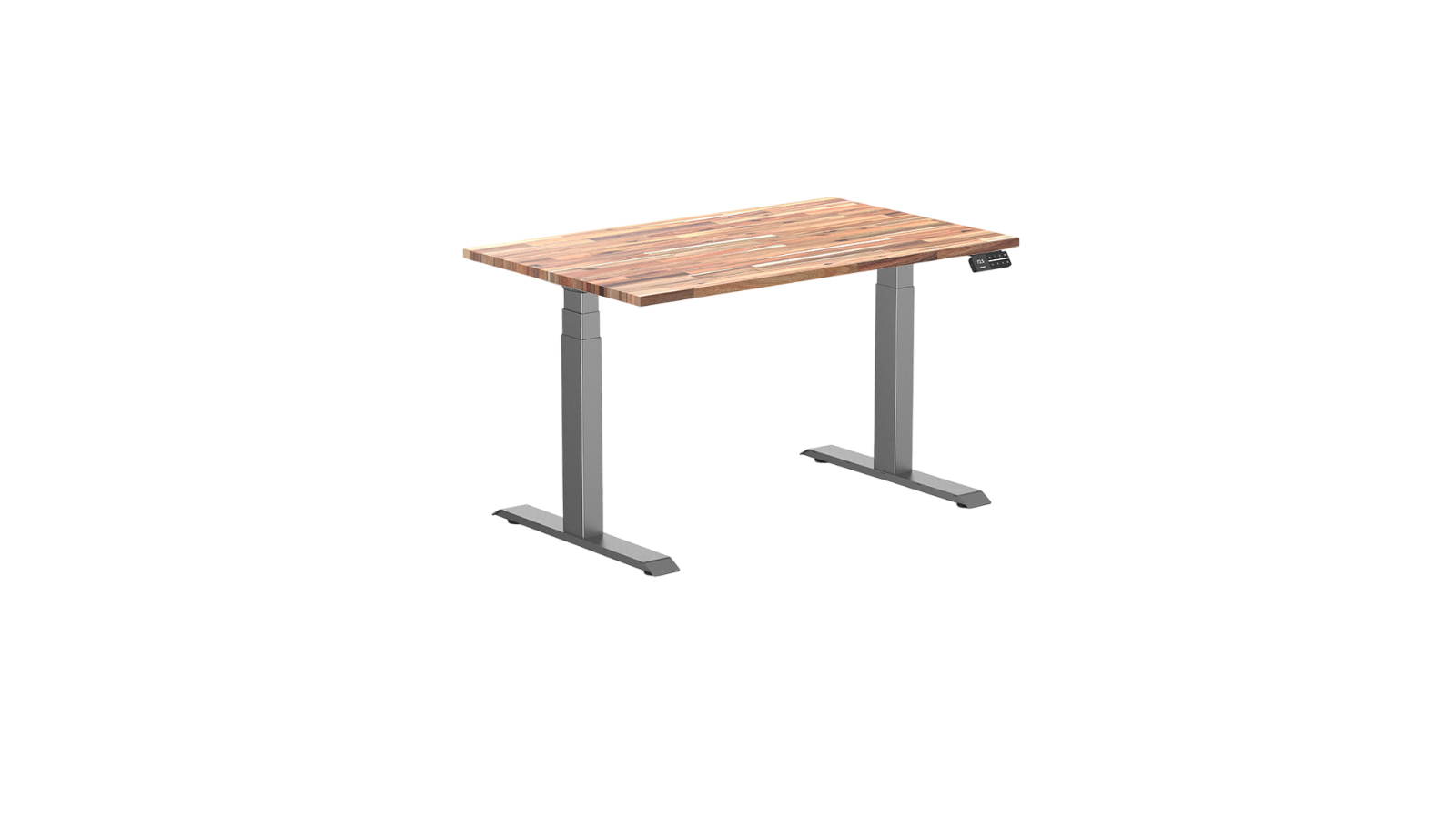 Desky 120 x 75cm Acacia Dual Softwood Sit Stand Desk - Space Grey