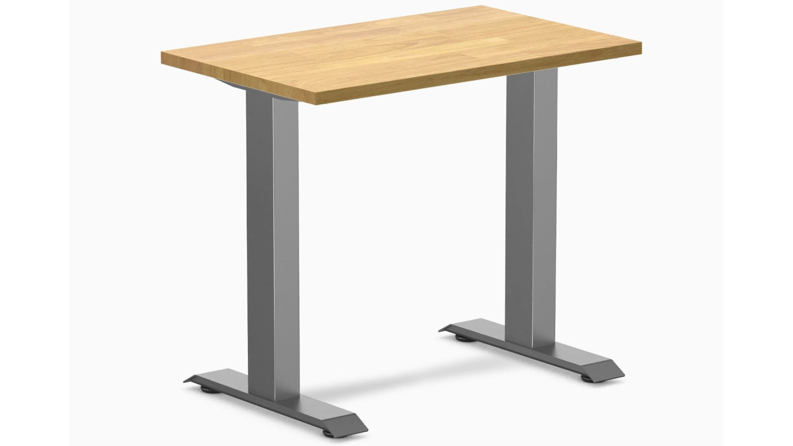 Desky Light Oak/Space Grey Zero Mini Rubberwood Office Desk - 800 x 500cm