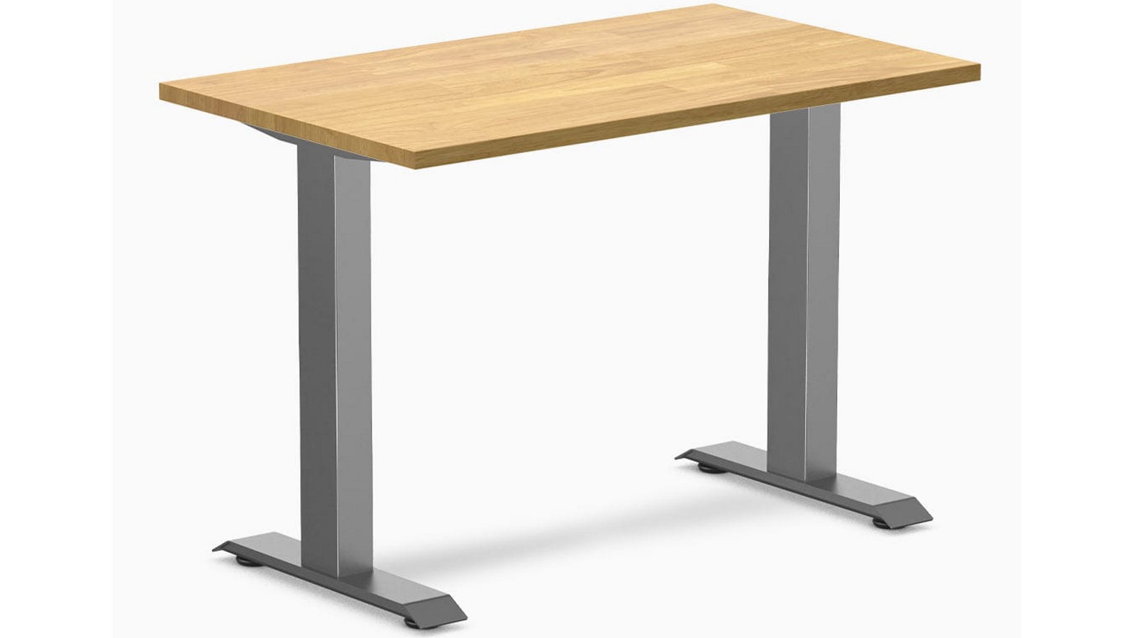 Desky Light Oak/Space Grey Zero Mini Rubberwood Office Desk - 1000 x 600cm