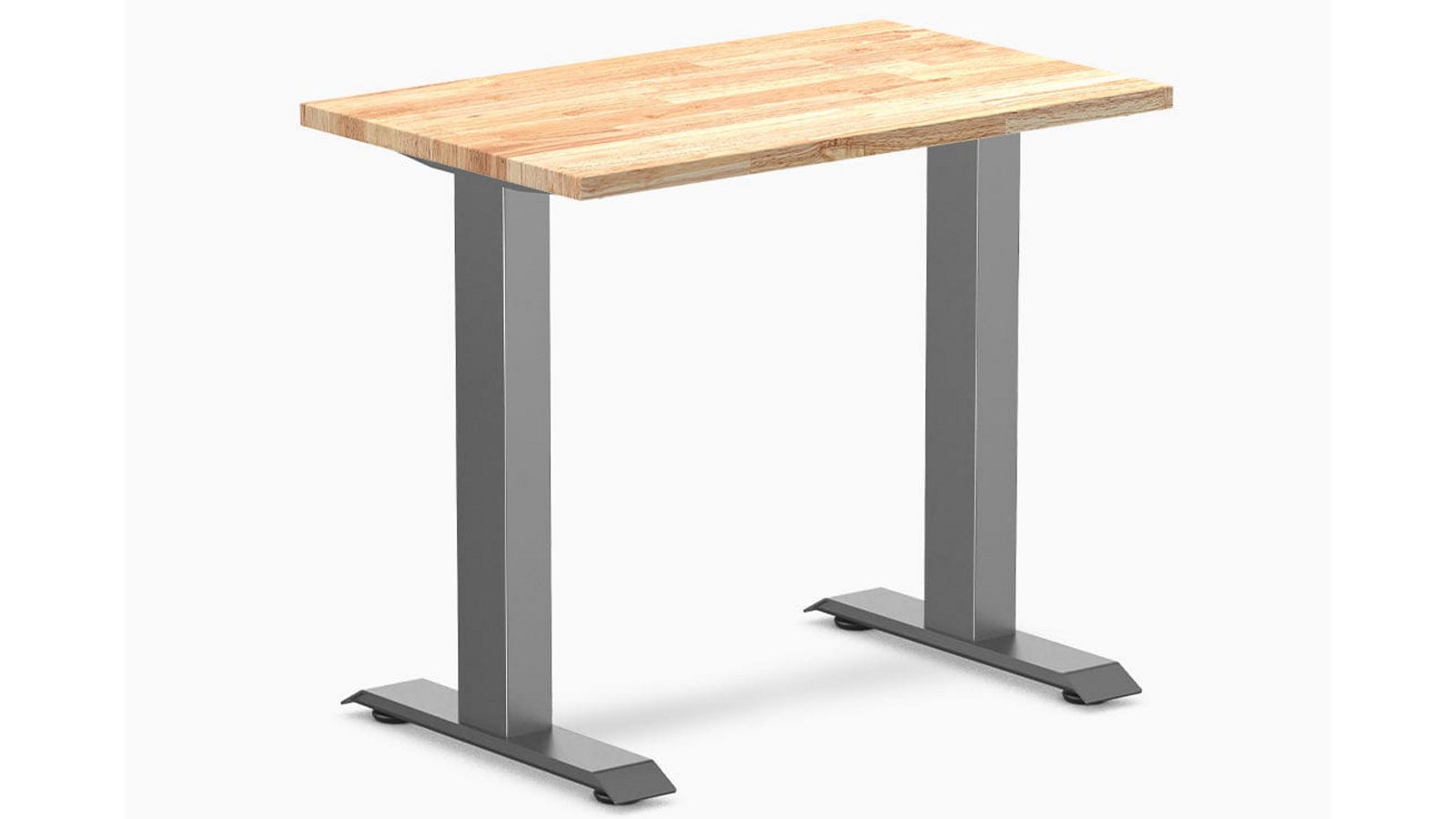 Desky Natural/Space Grey Zero Mini Rubberwood Office Desk - 80 x 50cm