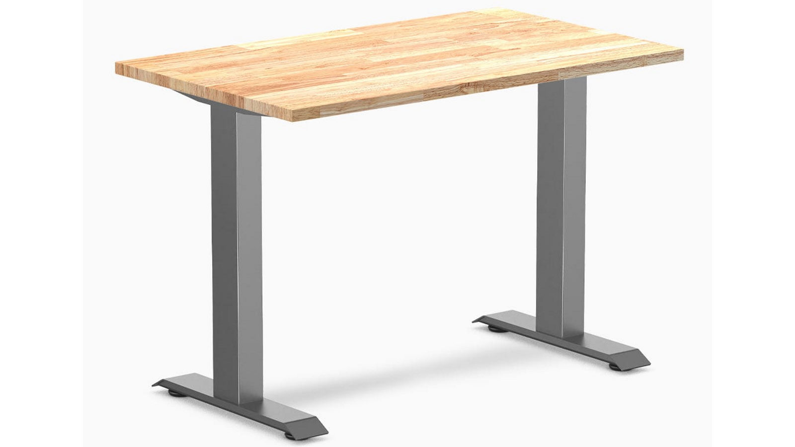 Desky Natural/Space Grey Zero Mini Rubberwood Office Desk - 100 x 60cm
