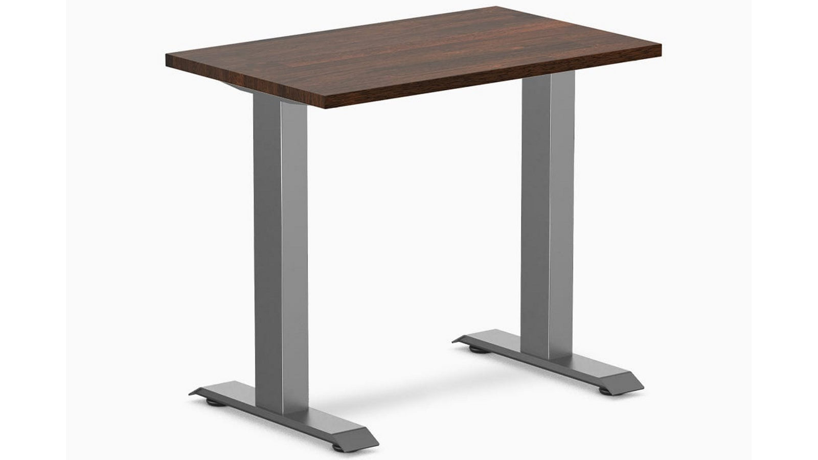 Desky Dark Walnut/Space Grey Zero Mini Rubberwood Office Desk - 80 x 50cm
