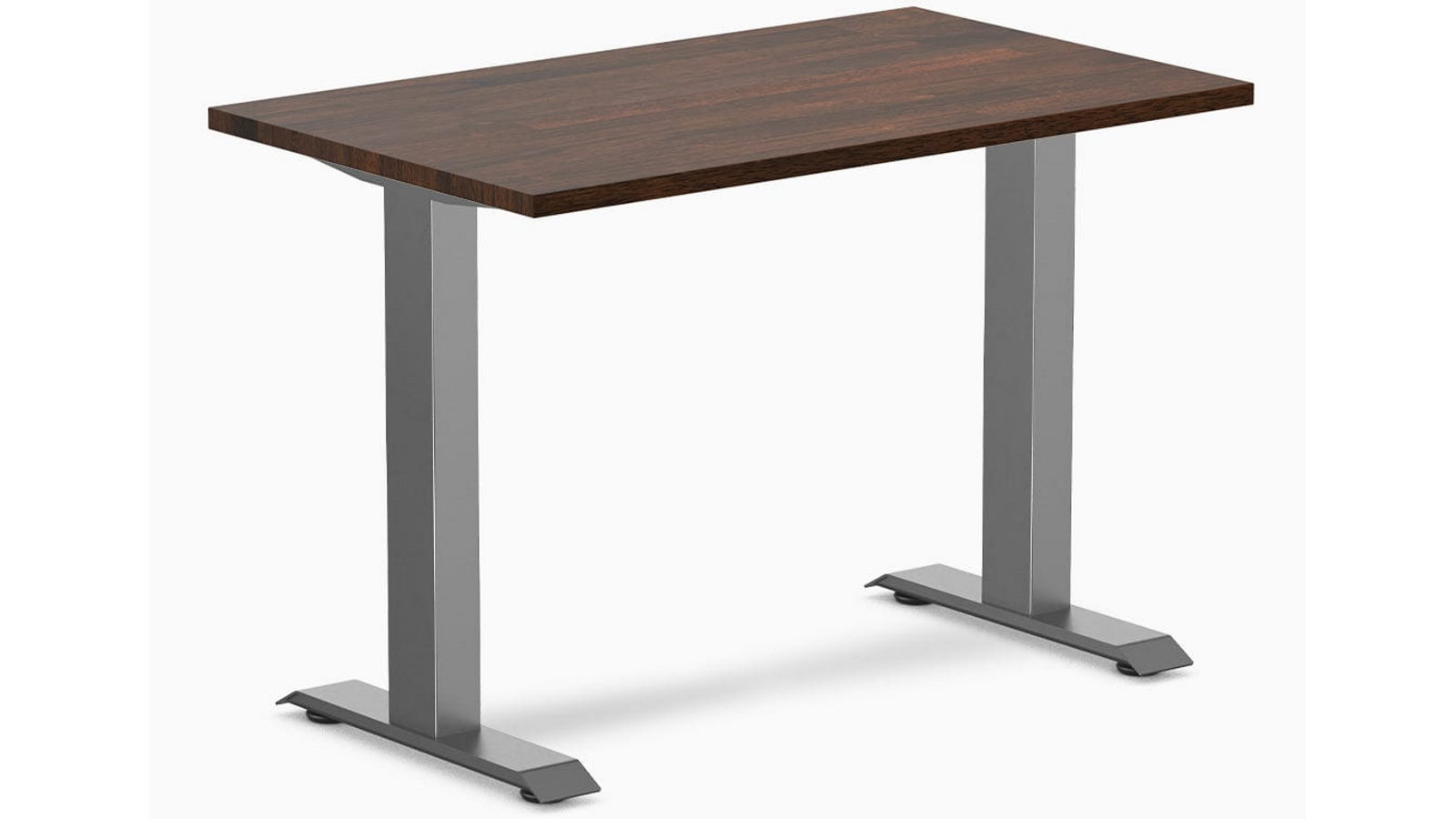 Desky Dark Walnut/Space Grey Zero Mini Rubberwood Office Desk - 100 x 60cm