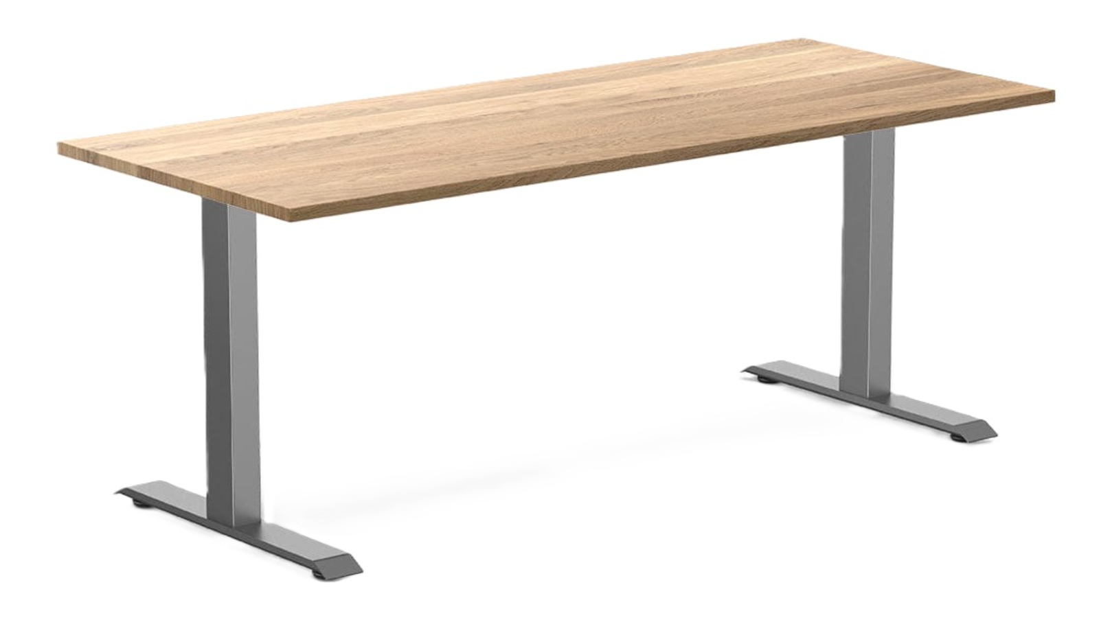 Desky 180 x 75cm Zero White Oak Hardwood Office Desk - Space Grey ...