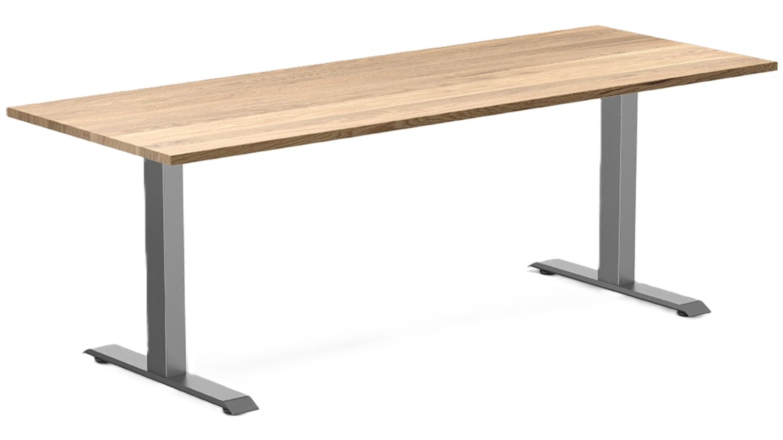 Desky 200 x 75cm Zero White Oak Hardwood Office Desk - Space Grey