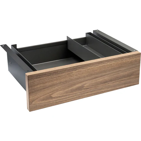 Desky Minimal Natural Walnut Melamine Under-Desk Drawer - Space Grey