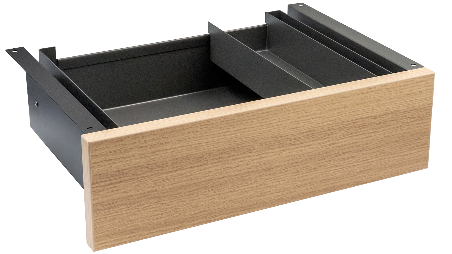 Desky Minimal Sublime Teak Melamine Under-Desk Drawer - Space Grey