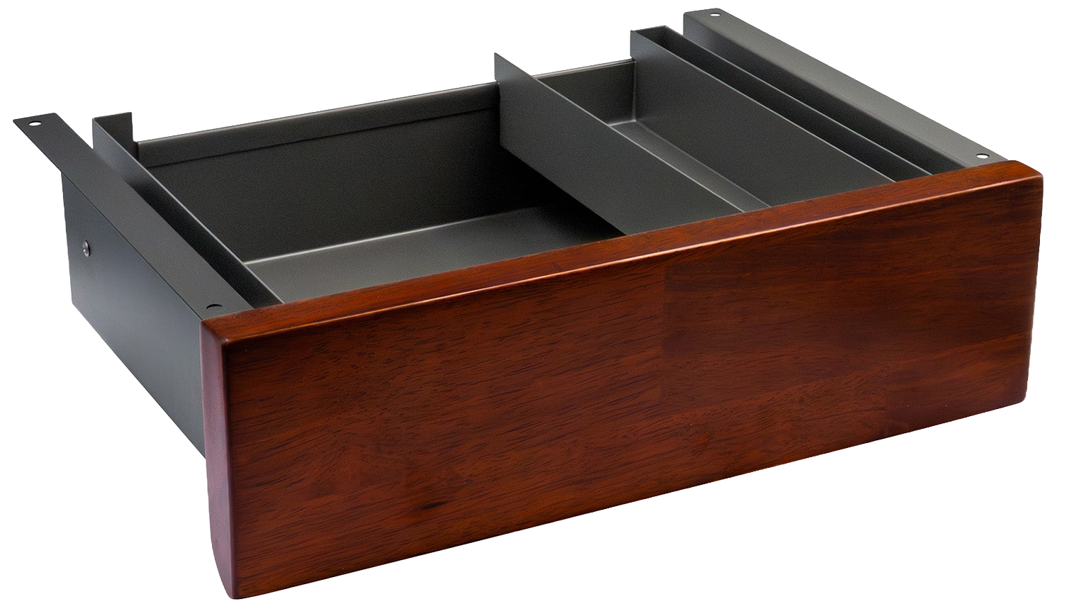 Desky Minimal Red Walnut Rubberwood Under-Desk Drawer - Space Grey