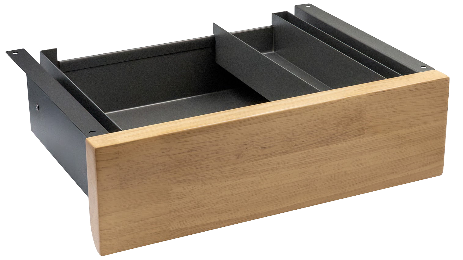 Desky Minimal Light Oak Rubberwood Under-Desk Drawer - Space Grey