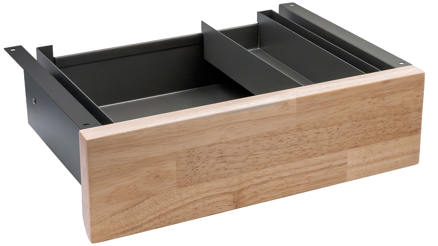 Desky Minimal Natural Rubberwood Under-Desk Drawer - Space Grey