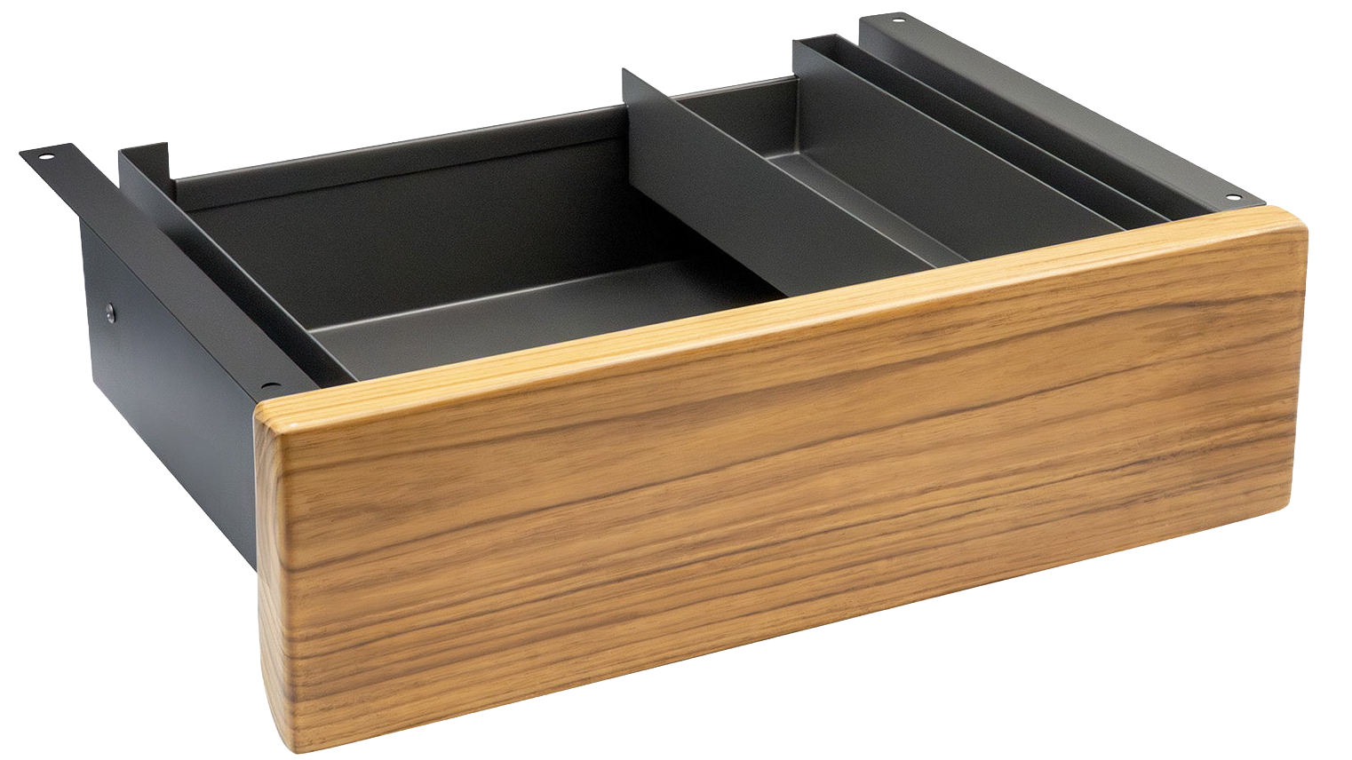 Desky Minimal Teak Hardwood Under-Desk Drawer - Space Grey