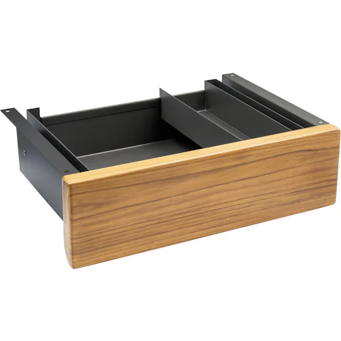Desky Minimal Teak Hardwood Under-Desk Drawer - Space Grey