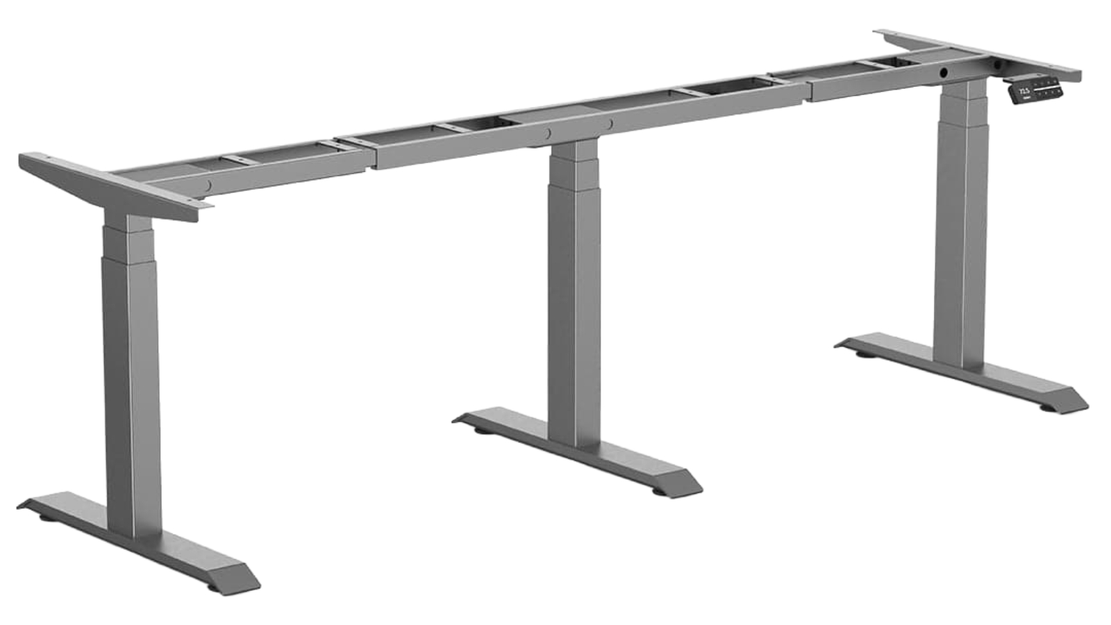 Desky Triple Sit Stand Desk Frame - Space Grey