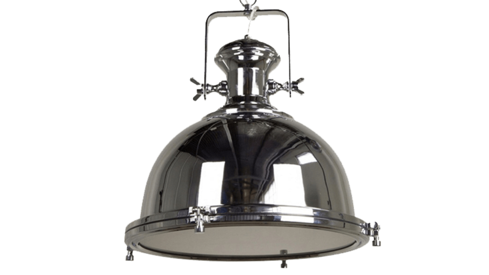 She Lights Gaia Industrial Pendant Light Chrome Harvey Norman