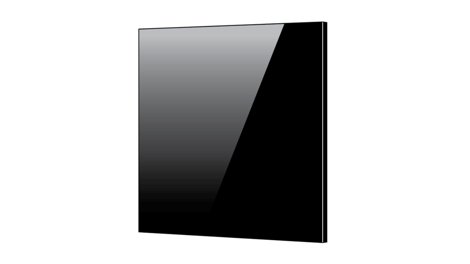 Serrano Toughened Black Glass Kitchen Splashback - 60cm x 75cm
