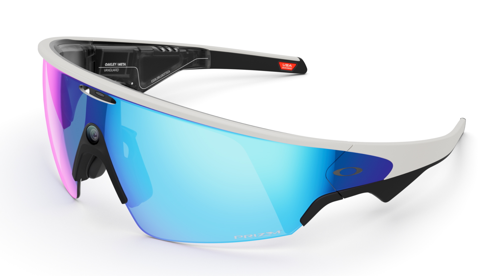 Oakley Meta Vanguard AI Glasses White Frame with Prizm Sapphire