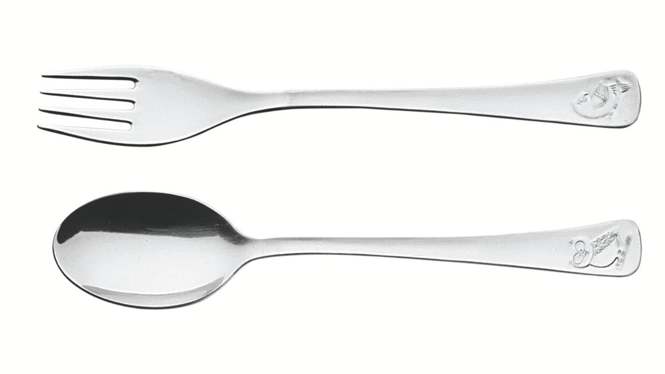 Tramontina 2 Piece Stainless Steel Baby Set Fork and Spoon