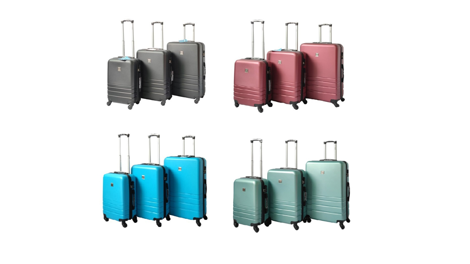 YES4HOMES Set of 3 ABS Luggage Suitcase