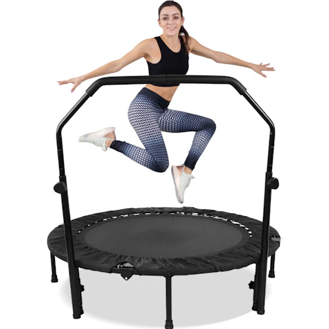 Advwin 48inch Foldable Trampoline with Adjustable Handle - Black
