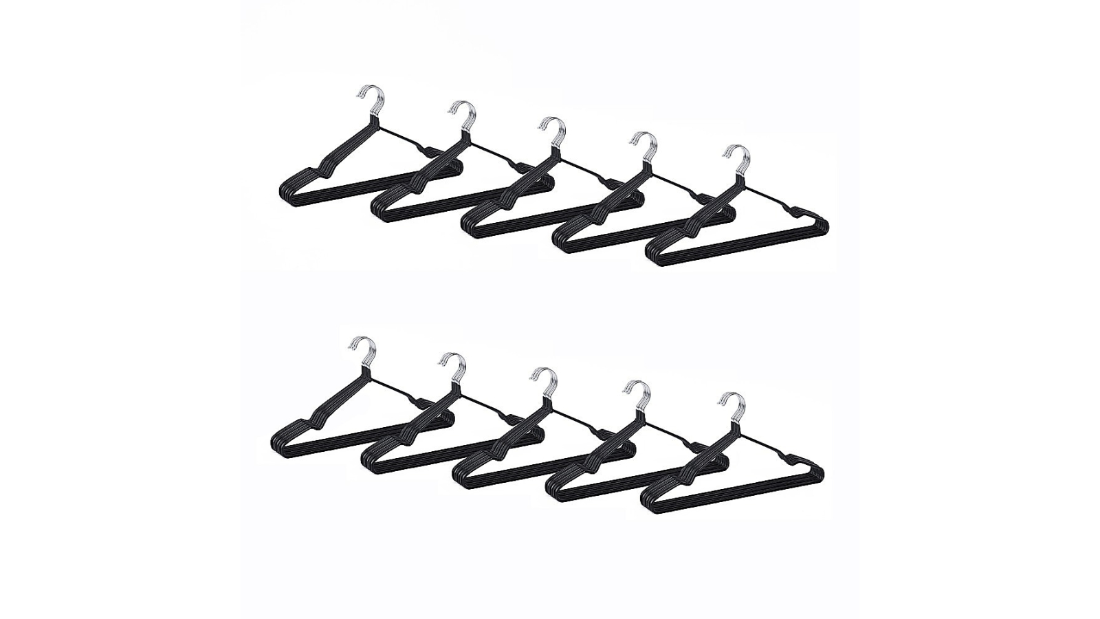 Randy and Travis Machinery 100 Piece Metal Clothes Hanger - Black/Silver