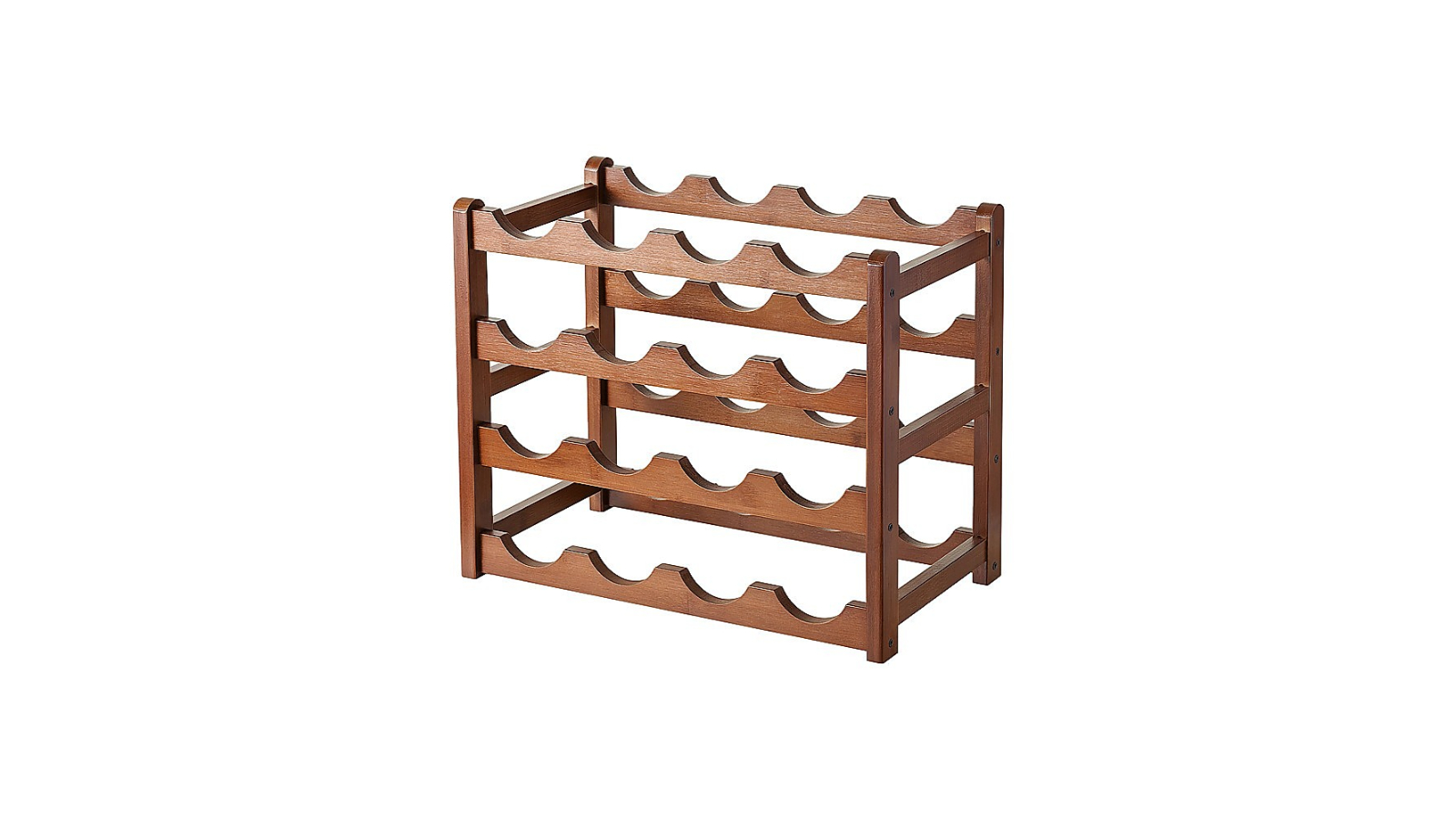 Randy and Travis Machinery Bamboo Wine Rack with Glass Holder - Brown