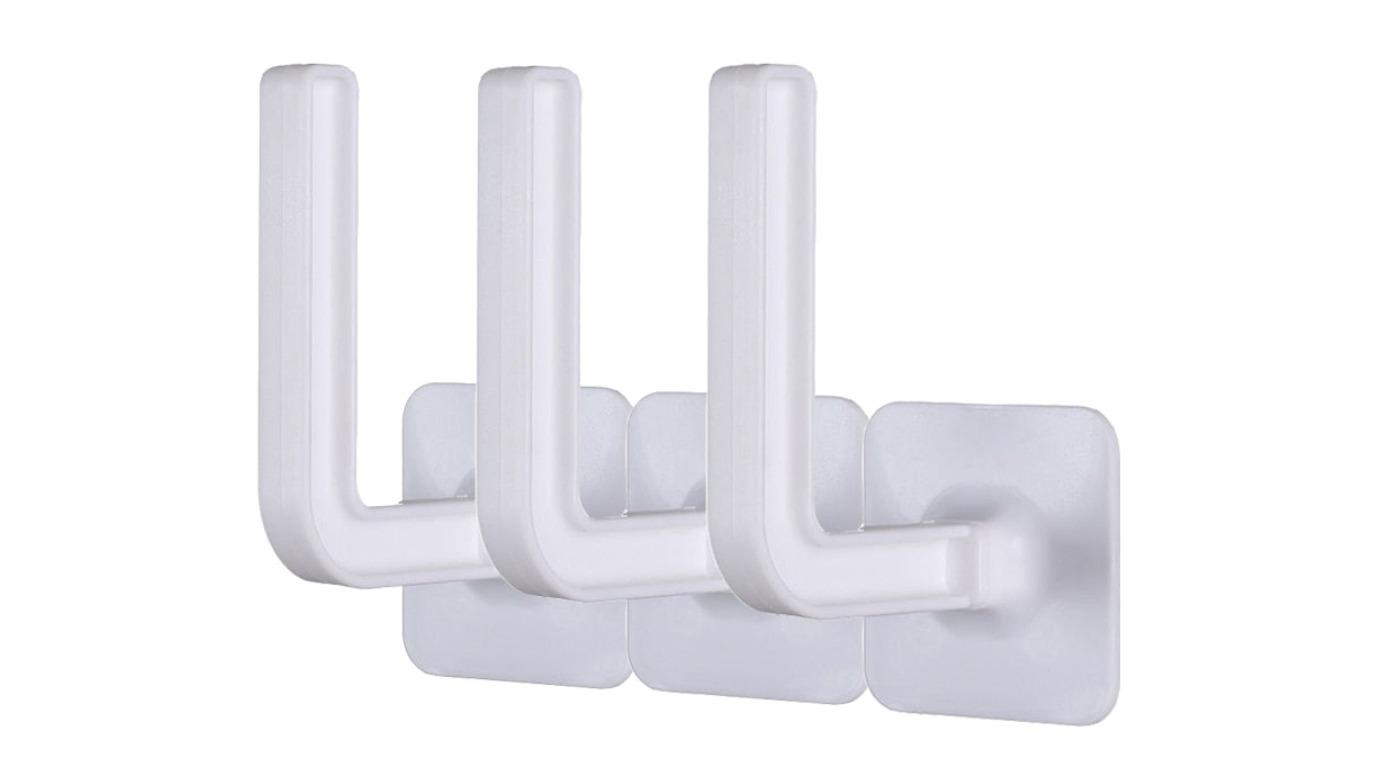 NNEOBA L-Shape Wall Mounted Punch-Free Hook Cloth Hanger