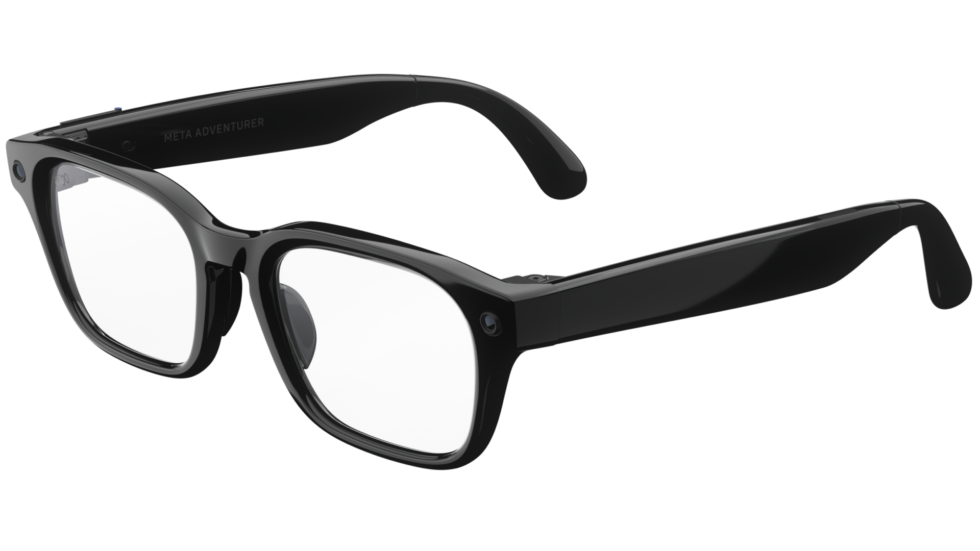 Meta Adventurer AI Glasses - Classic Black Medium Frame and Clear Lens