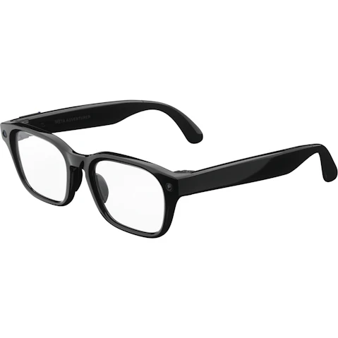 Meta Adventurer AI Glasses - Classic Black Medium Frame and Clear Lens