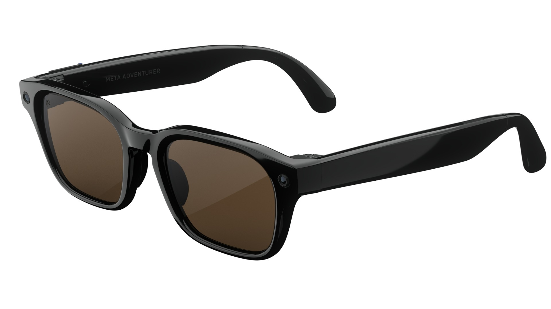 Meta Adventurer AI Glasses - Classic Black Large Frame and Brown Lens