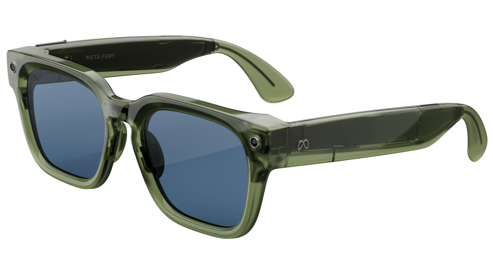 Meta Fury AI Glasses - Racing Green Medium Frame and Light Blue Atlantic Lens