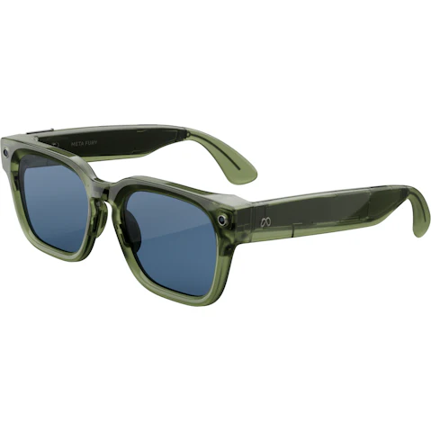 Meta Fury AI Glasses - Racing Green Medium Frame and Light Blue Atlantic Lens