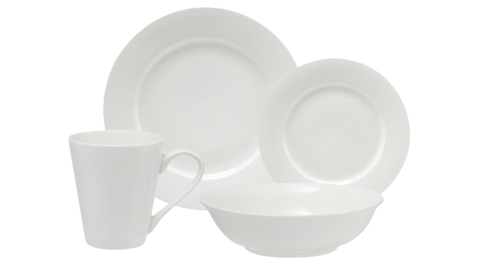 Maxwell and Williams 16 Piece Cosmopolitan Rim Food Dinner Set - White