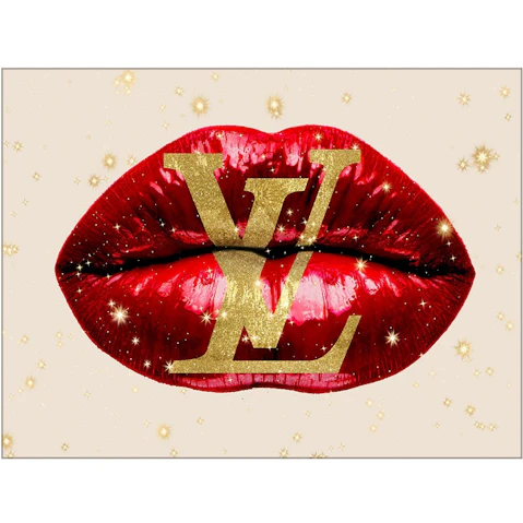 La Grolla Fashion Lips Red II Unframed Canvas Wall Art