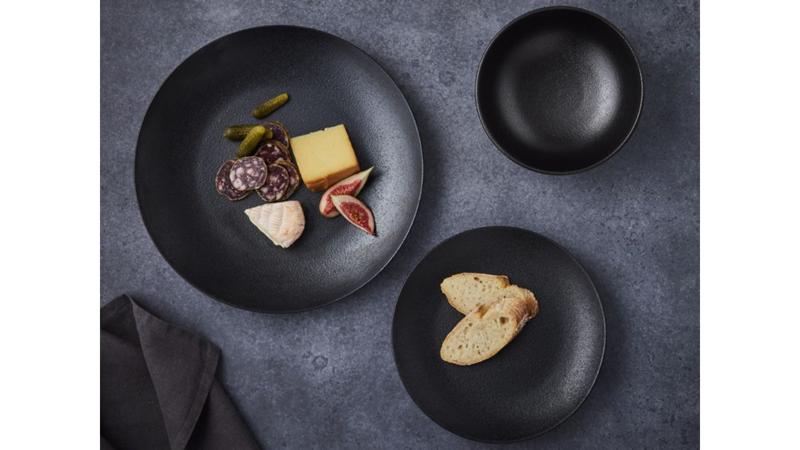 Maxwell and Williams 12 Piece Caviar Dinner Set Black Harvey