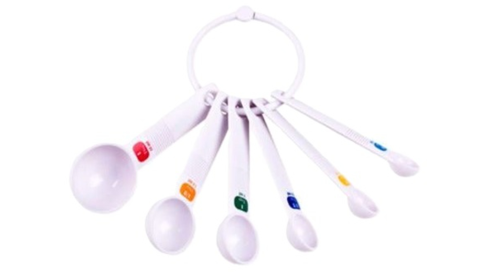 Appetito 6 Piece Plastic Measure Spoons - White