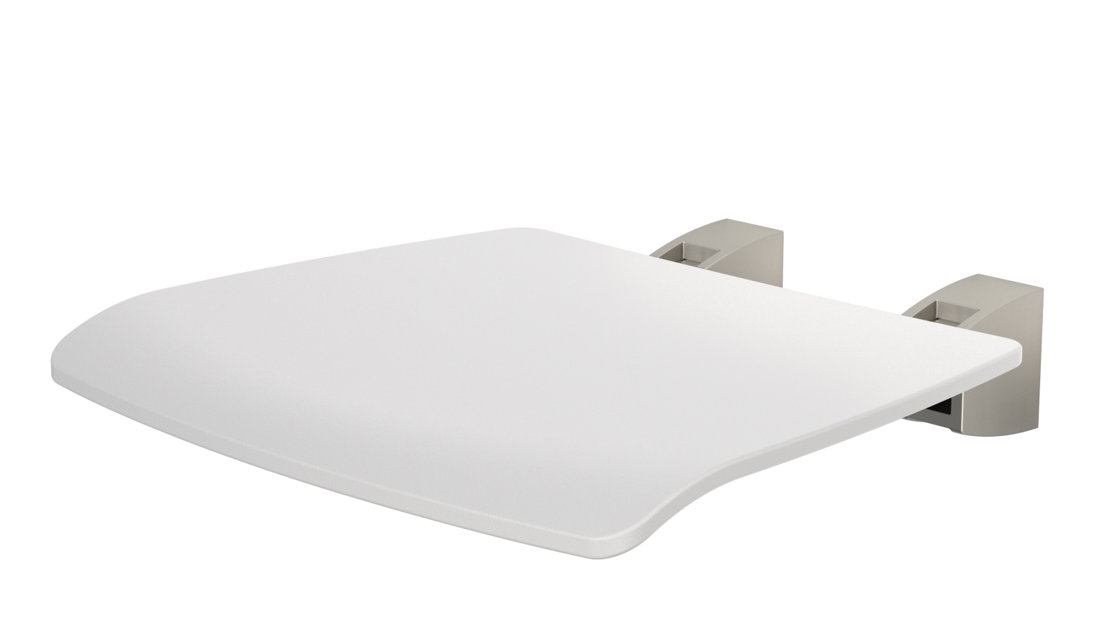 Caroma Opal Support Shower Seat Folding - Brushed Nickel/White