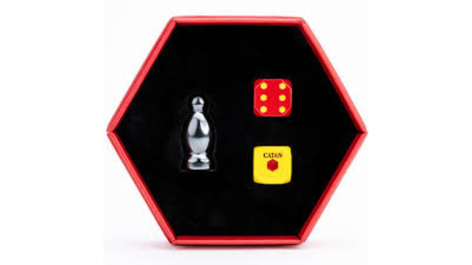 Fanroll By Metallic Dice Games Hematite Catan Premium Robber and Metal Dice Set