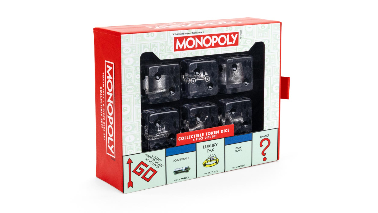 Fanroll By Metallic Dice Games Monopoly 2.2cm Oversized Dice and Token Set Board Game