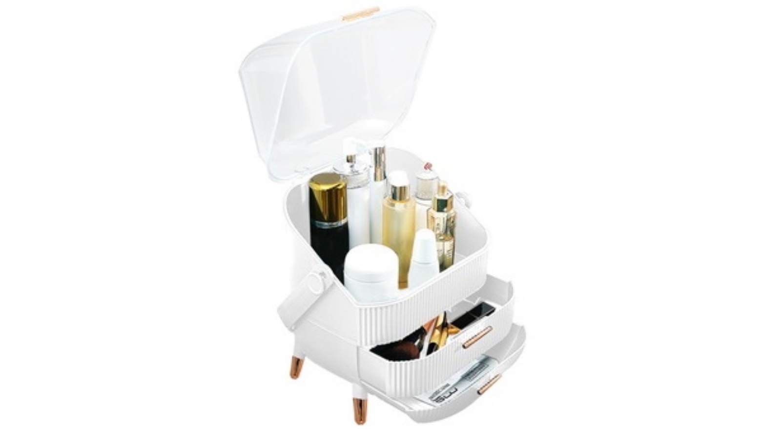 Soga 29cm Countertop Makeup Cosmetic Storage Organiser with Handle - White