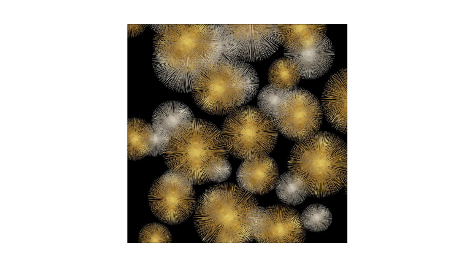 La Grolla Flourish in Gold and Silver Unframed Canvas Wall Art