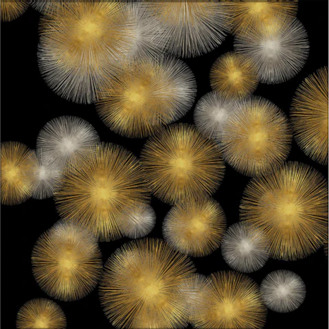 La Grolla Flourish in Gold and Silver Unframed Canvas Wall Art