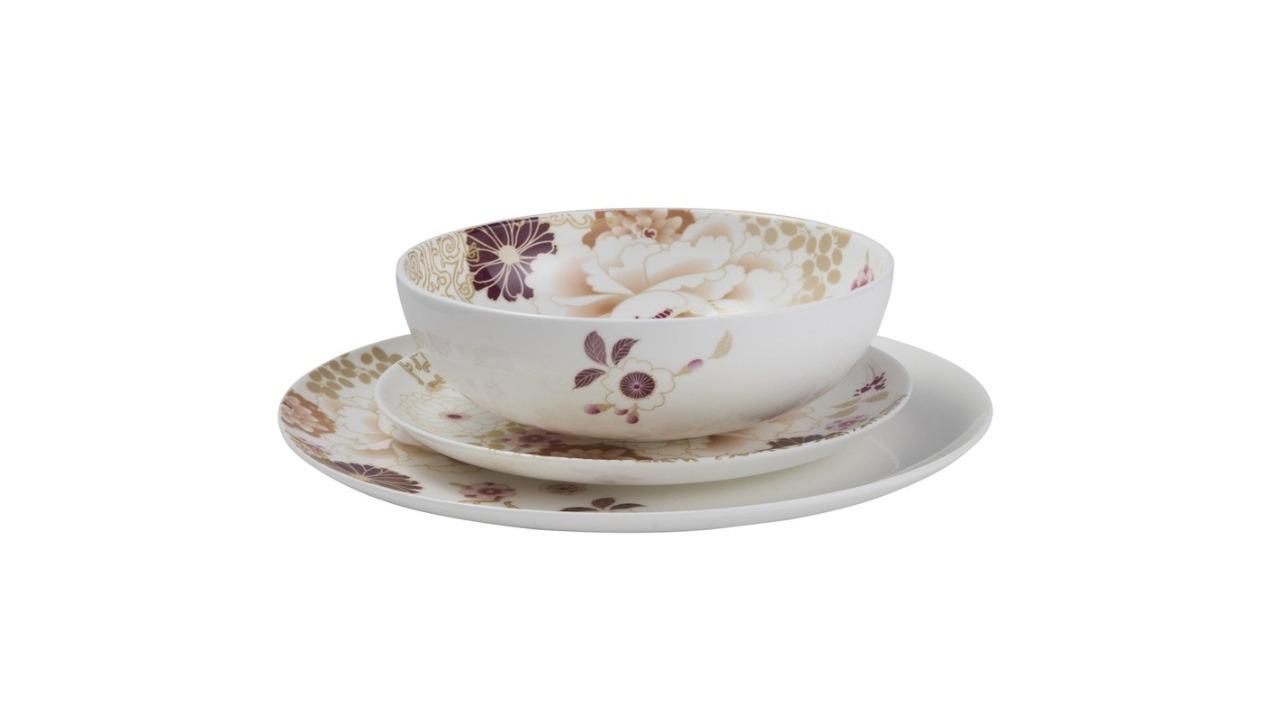 Maxwell & Williams Fine Bone China Kimono Dinner Set - White
