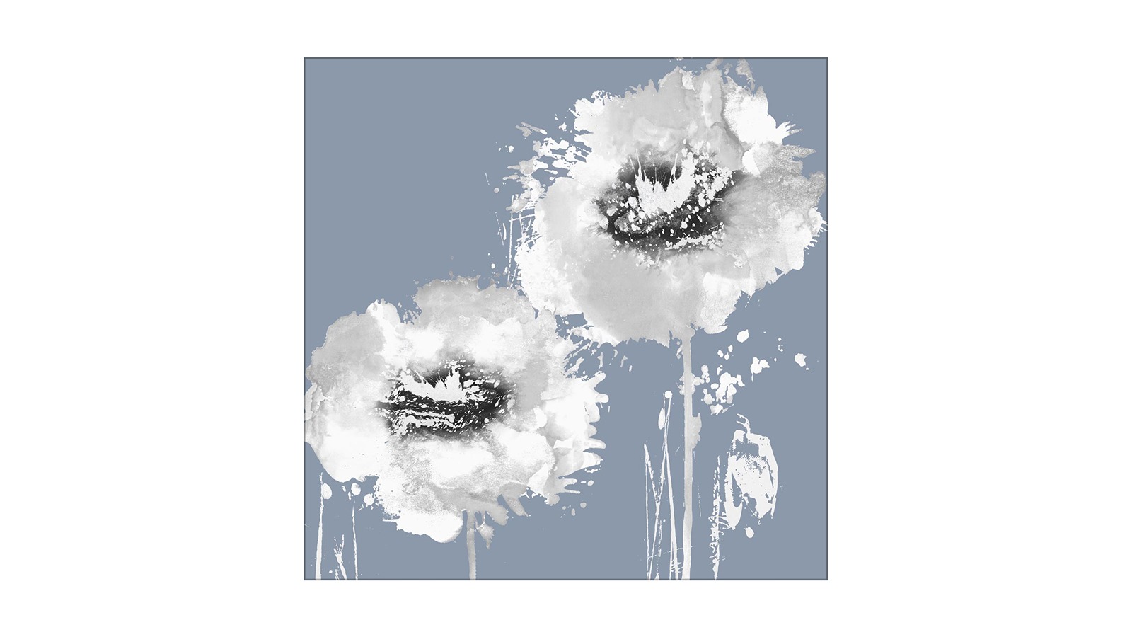 La Grolla Flower Burst on Grey I Unframed Canvas Wall Art
