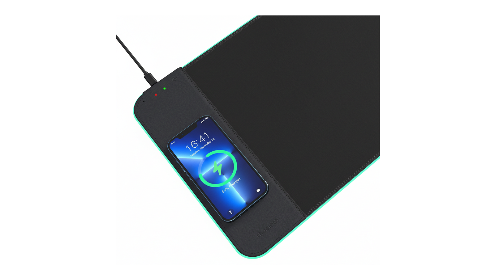 YS T543-F RGB Illuminated 15W Wireless Charging Mouse Pad
