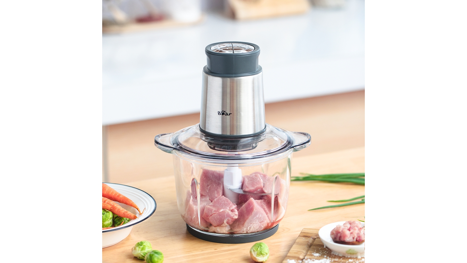 Bear Electric Stainless Steel Food Chopper Meat Grinder Harvey Norman
