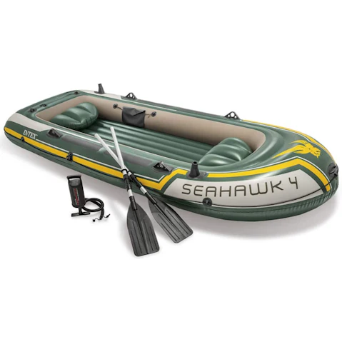 Intex Seahawk 4 Inflatable Boat with Oars and Pump